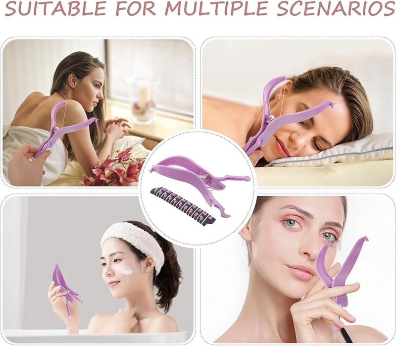 Purple Facial Hair Remover for Women Manual Epilator Portable Travel Use Sensitive Skin - Image 5